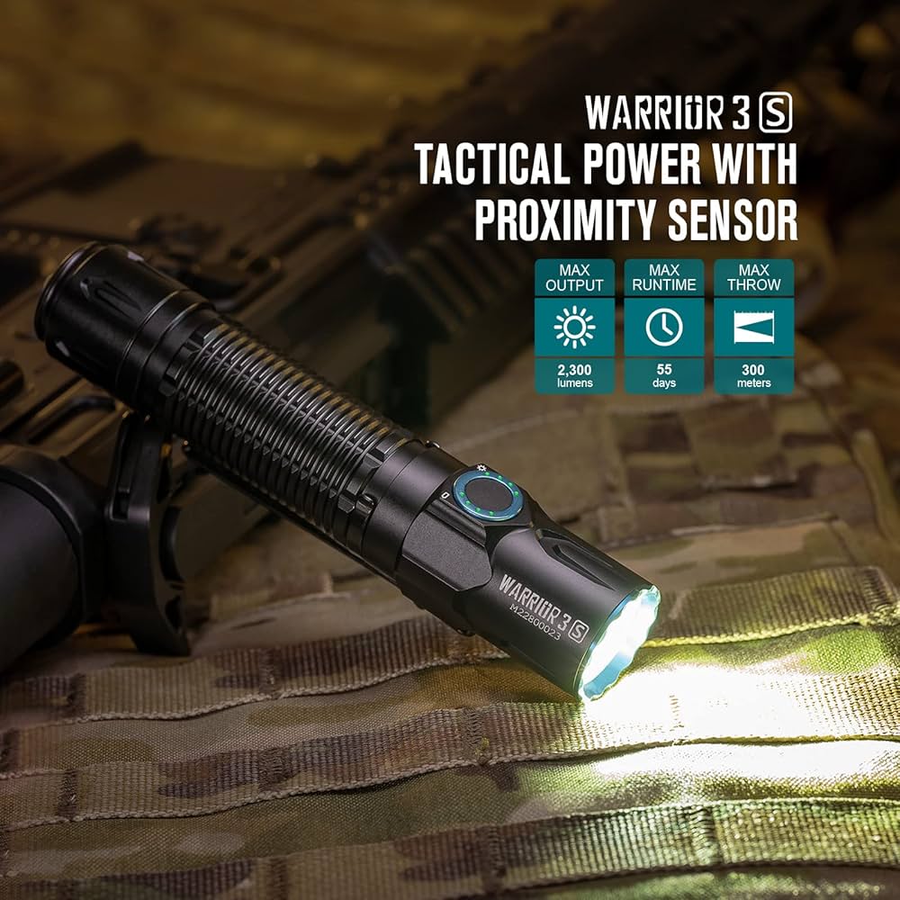 OLIGHT Warrior3S Tactical Torch 2300 Lumens Powerful Dual